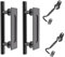 SANKEYTEW 2 Confezioni 30CM Maniglia Porta Scorrevole,Doppio Lato Maniglia per Porta Scorrevole per Porta Scorrevole Esterno Muro,Con Serratura a Chiavistello per Porta d'ingresso,Nero