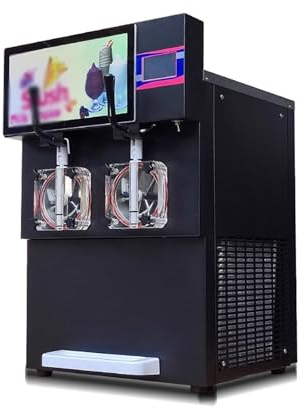 Heladera Máquina de Helado Multifuncional de Doble Cilindro, máquina de Barro y Nieve, Aperitivos refrescantes de Verano, Bebidas frías, té de la Leche y café Hacer Helado