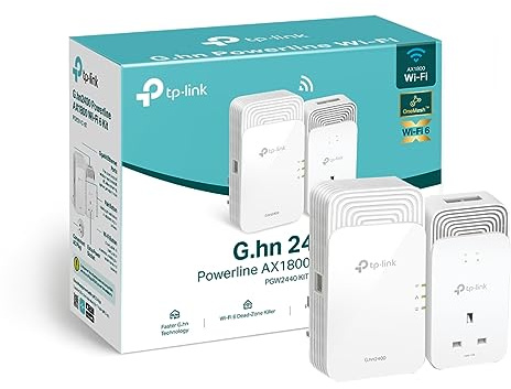 TP-Link Wireless G.hn2400 Powerline AX1800 Wi-Fi 6 Kit, Range Extender/Wi-Fi Booster/Hotspot (Renewed)