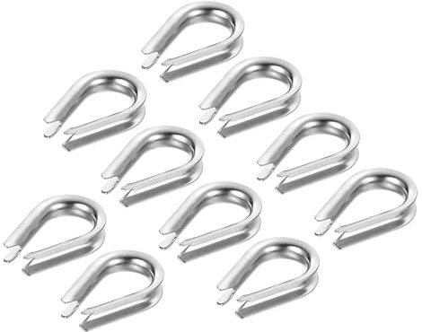 PATIKIL 4mm 3/16 Pulgadas Grillete de Cable de Acero Inoxidable 304, 10 Unidades de Grilletes de Cable para Aparejo de Barcos