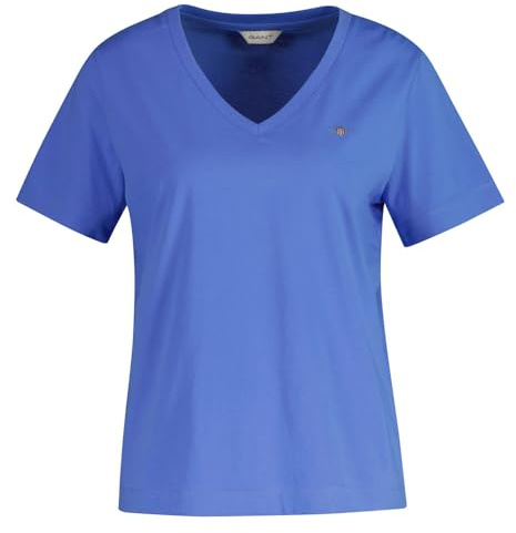 GANT Women's Reg Shield Ss V-Neck T-Shirt, Sailor Blue, S