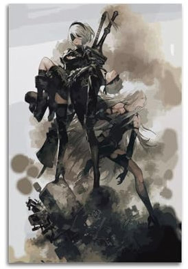 NHDERYBNF NieR Automata Anime-Poster, dekoratives Gemälde, Leinwand, Wandposter und Kunstdruck, moderne Familienschlafzimmer-Dekoration, Poster, 20 x 30 cm