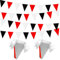 30 m lange rot-schwarz-weiße Party-Dekoration, dreieckige Flagge, Wimpelkette, Wimpelkette für Kindergeburtstag, Kinderzimmer, Hochzeit, Outdoor, Garten, Dekoration, Festivals, Dekoration