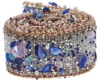 CORHAD Selbstklebender Strassbesatz für selbstgemachte Rheinbänder verschleißfester Bastelbesatz einfach anzubringen