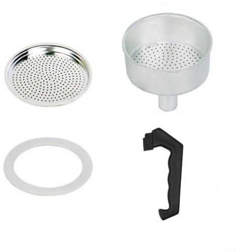 LVYXON Espresso Moka Pot Replacement Parts Set Handle Funnel Filter Gasket for 1-12 Cup Brewers, Coffee Maker Accessories Kit(1 Cup)