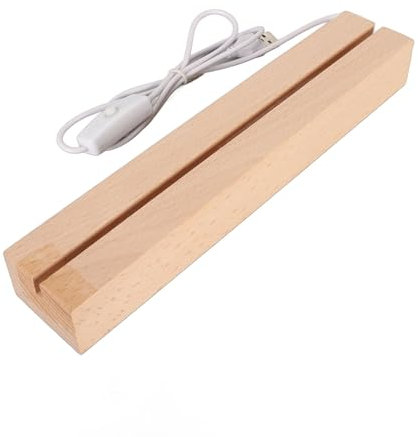 Asixxsix Rechteckige LED-Leuchten-Präsentationssockel, Holz-Kunstlichter-Präsentationssockel für Kristallglas-Acryl-Leuchtharz-Lampen-Präsentationsständer, LED-Sockel, (24cm)