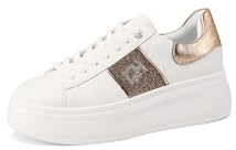 QUEEN HELENA Scarpe da Ginnastica Platform Sneakers con Strass Donna X31-12