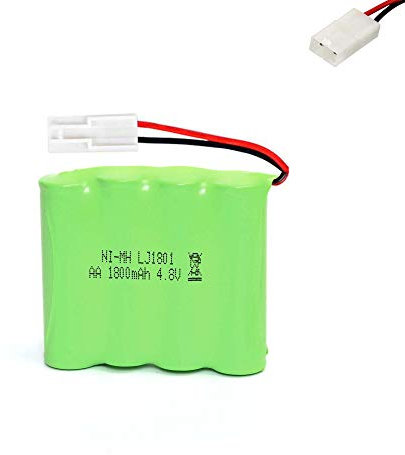 4.8V 1800-mAh Ni-MH AA Akku, wiederaufladbar mit 2-poligem SM-2P-Stecker, Akkupack Batterie für RC Fahrzeug, Auto, Stunt-Car, Truck, Boot, Bagger, Crawler, Buggy, Monstertruck, Modellbau und Spielzeug