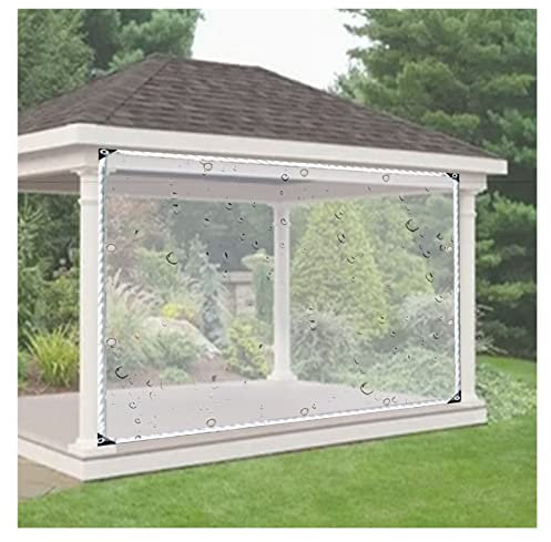 QSTGX Bache de Protection Exterieur Imperméable Transparente Carport, Bâche Impermeable avec Oeillets 0,35mm Matériau PVC, pour Piscine Fleur Grange Chenil, Lavable(1.64x6.56ft/0.5x2m)