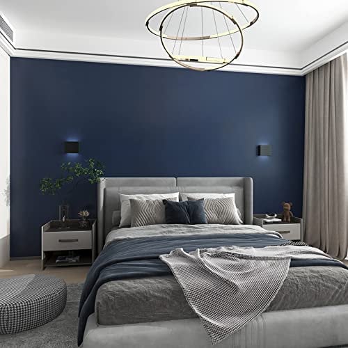 TOTIO Navy Blue Wallpaper 48x354inch Full-Width Extra Wide Matte Thick Self-Adhesive Waterproof Oil Proof Furniture Sticker for Office Apartment Dark Blue Vinyl Wrap Sticky Back Plastic Wall Sticker