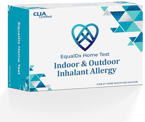 EqualDx Test di allergia per inalanti interni ed esterni a casa – Test degli anticorpi IgE per gli allergeni inalanti più comuni, test allergologico clinicamente accettato, raccolta indolore