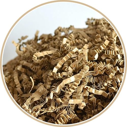 ARKANSIA - 200g Papier Froissé Déchiqueté pour Remplissage Boîte Cadeau & Panier Garni – Frisure Kraft, Calage, Protection, Décoration, Mariage, Fête, Anniversaire, Naissance (Kraft, 200g)