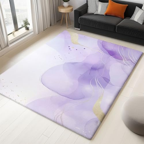 Tappeto Salotto Sfondo viola astratto Flanella Stampa Tappeti Camera Da Letto Rug Cucina Antiscivolo Lavabile Per Salotto Cameretta 80 x 150 cm Lilla