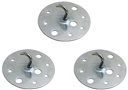 LEDSone 3 Pack Ceiling Light Mount Plate with Hanging Hook for Pendant Lamp | Metal Hanging Hook for Pendant Lights, Chandelier Ceiling Mount Plate with Screw Holes for Cable Lighting Fixture, Plants