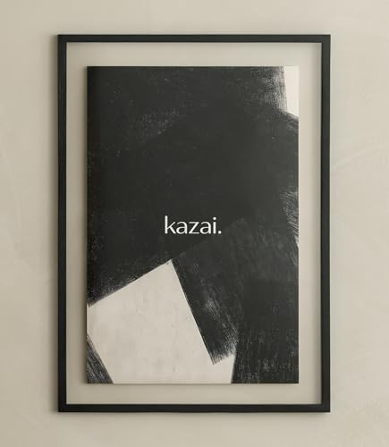 Kazai. Marco de Fotos 'Toke' | A2 / 40x50 / 40x60 | Marco de fotos de madera de diseño de Berlín | Con passepartout y doble cristal | Decoración de madera | Roble, negro
