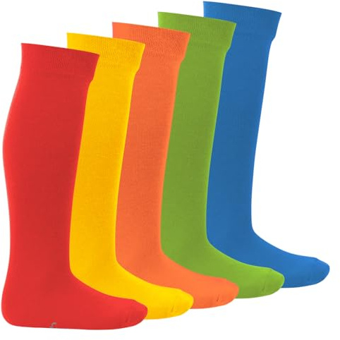 Footstar EVERYDAY! 5 Paar Kinder Kniestrümpfe Lange Socken für Mädchen & Jungen Basic Kindersocken kniehoch