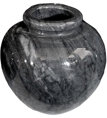 CBAM Vaso Portafiori in Marmo Grigio Scultura Decorativa Centrotavola Home Decor Design Bomboniera H 8cm