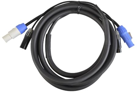 4 Pin XLR and Powercon Combi Cables DMX Lighting 15 Amp 3m Length