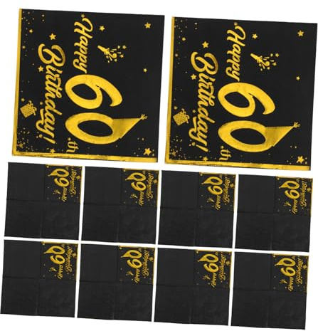 Healvian 40stücke Geburtstagsservietten Papierservietten für Geburtstag Partydekoration mit Klarem Muster Einmalige Gästetücher aus Dickem Material