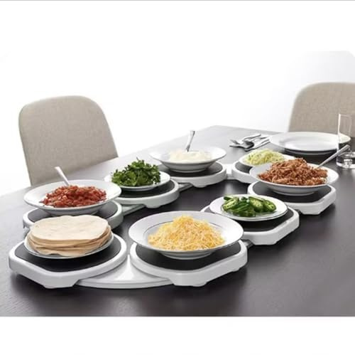 8pc Artistic Lazy Susan 360° Turntable-Faltbar Restaurant Set Expandable Movable Spinner Tray, No Power Needed,Fits Rectangular Tables, Suitable for Parties And Gatherings
