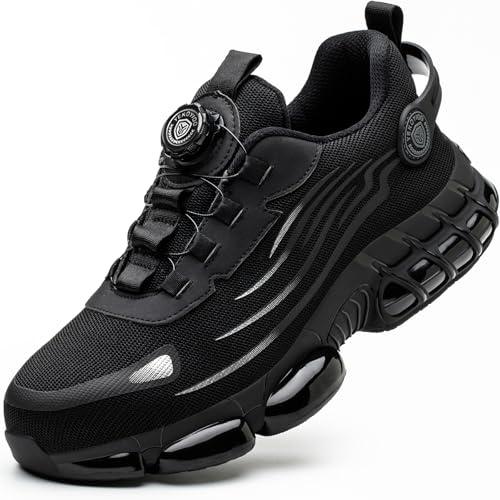 YEKOYIOO Chaussures de Sécurité Basket de Sécurité Hommes Femmes Noir 44 EU