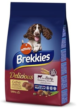 Brekkies Delicious Futter für Erwachsene Hunde mit Ochse, 7,25 kg