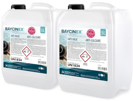 Baycinex Anti-Kalk für Pools 2 x 5 L – Flüssiger Belagsverhinderer zur Vorbeugung von Kalkablagerungen – schützt Pool, Rohrleitungen und Salzelektrolysezelle