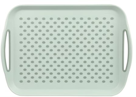 KESPER | Serviertablett rutschfest, PP, 41,5 x 28,5 cm, Hellgrün | 77301 | Rutschfest servieren – mit sicherem Halt und griffigen Handgriffen