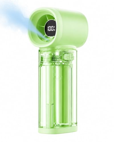 LETOUR Portable Handheld Fan with Water Mist Spray, 200 Speeds Misting Fan Handheld with Digital Display, RGB Light Spray Fan, 3000mah Long Battery Life Water Mist Fan for Travel Outdoor Camping