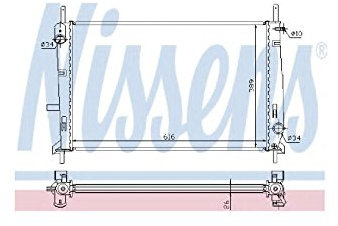 NISSENS Kühler Motorkühlung Kühler Wasserkühler Motorkühler Netzbreite 389mm Netzlänge 616mm Netztiefe 26mm 62056A