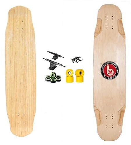 Longboard Completo BeXtreme Freedom 39 + Ejes 180mm Ruedas 70x51mm y rodamientos ABEC 9. Monopatin polivalente para Freestyle, Freeride y Downhill Ideal para derrapar patineta