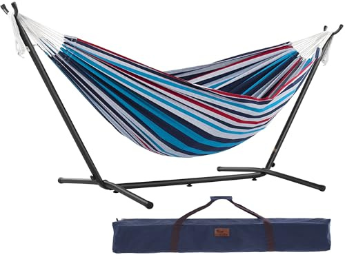 DOUBLE COTTON HAMMOCK WITH STAND (280 CM) - DENIM