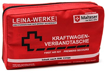 Leina-Werke 11012 KFZ-Verbandtasche Compact mit Klett, Rot/Schwarz/Weiß
