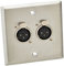 PRO SIGNAL AV Wall Plate – Dual 3-Pin Female XLR Sockets, Stainless Steel Multimedia Wallplate – PSG08155