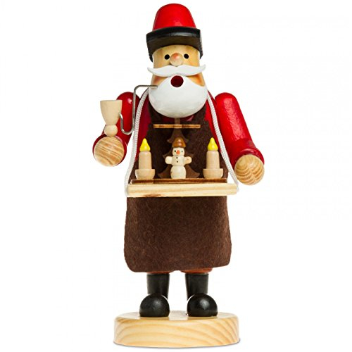 Sikora RM-A Räuchermännchen aus Holz 3 Größen Verschiedene Motive, Farbe/Modell:A17 rot - Pyramidenbauer, Höhe in cm:Höhe ca. 19.5 cm