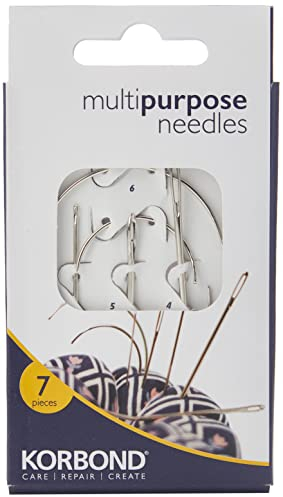 Korbond Multi Purpose Needles 7pcs-K110230 Agujas Multiusos 7 piezas-K110230, Acero al Carbono, Silver, Multiple