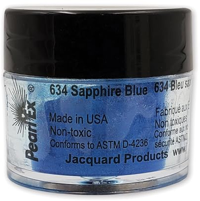 Jacquard Pearl Ex Pigment Powder 3 Grams Sapphire Blue - Loose Mica Powder for Epoxy Resin, Watercolors, Calligraphy Ink & Clay - Epoxy Pigment Powder - Epoxy Resin Color