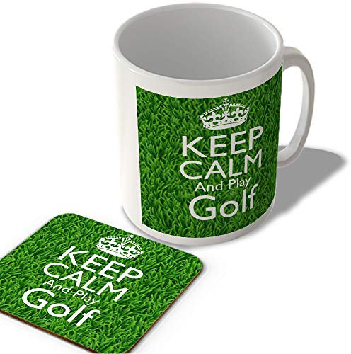 McMug - Keep Calm and Play Golf - Mug and Coaster Set, Ceramic, 11fl.oz.