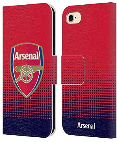 Head Case Designs Officially Licensed Arsenal FC Fade Crest 2 Leather Wallet Case Compatible With Apple iPhone 7/8 / SE 2020 & 2022