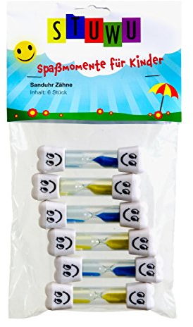 STUWU® - 6x Sanduhr Zähne - 9x2 cm