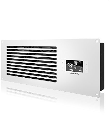 AC Infinity AIRFRAME T7 vit, kylfläktsystem med högt luftflöde 400 mm, avgasluftflöde, för AV-utrustningsrum, garderober och höljen, 40 cm | Avgasluftflöde, för AV-utrustningsrum, garderober och höljen