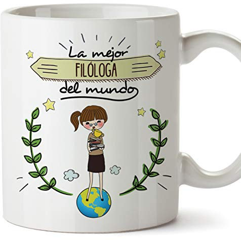 Filóloga Tazas Originales de café y Desayuno para Regalar a Trabajadores Profesionales - La Mejor Filóloga del Mundo - Cerámica 350 ml