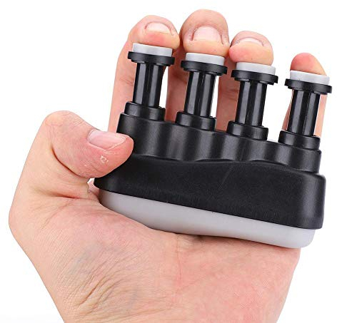 Dilwe Handfinger-Übungsgerät Krafttraining verstärken Übungen zum Krafttraining am Handgelenk für Gitarren Bassklavierspieler(Schwarz)