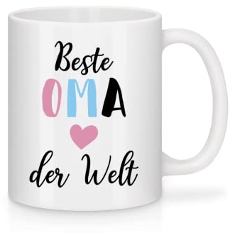 Shirtinator Geschenk Tasse mit Spruch I Beste Oma Der Welt I Geschenkidee-n für Oma Geburtstag Geschenk-e Muttertag Kaffee-Tasse