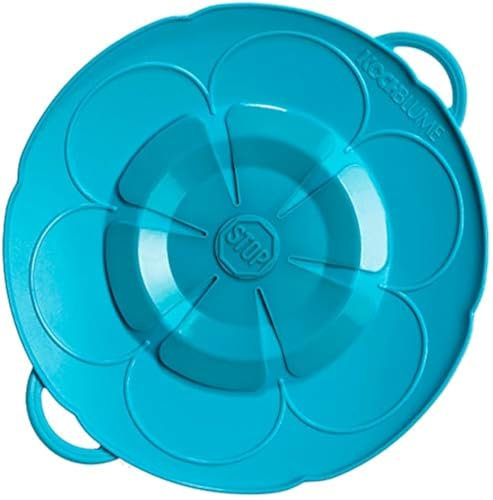 Kochblume - das Original vom Erfinder Armin Harecker | türkis | Set mit Microfasertuch! Überkochschutz für Topfgrößen von Ø 14 bis 18 cm | S 22 cm