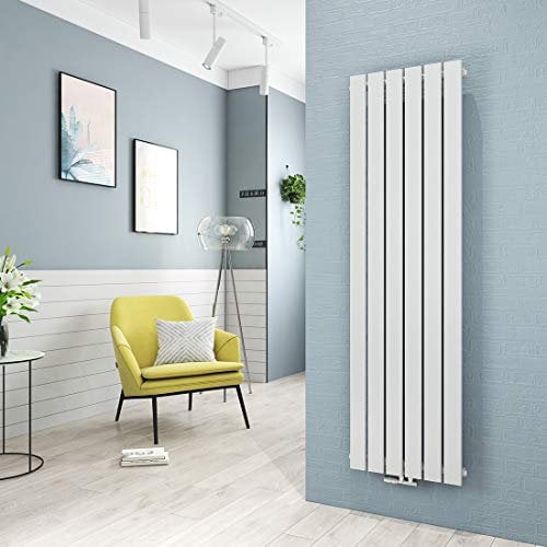 Heilmetz Heizkörper Flach Design Vertikal Paneelheizkörper 1600 x 460 mm Weiß Einreihig Mittelanschluss Heizung