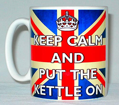 Keep Calm And Put The Kettle On Union Jack Flag Ceramic Mug Novelty Gift