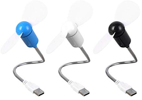 3 Pz Ventilatore a Collo D'oca Mini Ventilatore Rotante Ventilatore Da Viaggio Portatile Ventilatori a Batteria Portatili Ventole Usb Ventilatore Usb Orologio Viaggiare Cellulare
