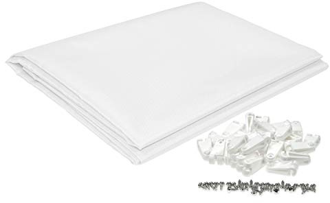 sunprotect 12571 Sonnensegel für Seilspann-Markise, 3,3 x 1,4 m, inkl. Laufhaken, Sonnenschutz für Pergola Wintergarten Terrasse, weiß (1 Set)