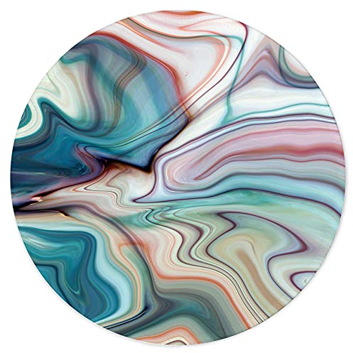 LESHIRY Mousepad, niedliches rundes Mousepad mit Design, schöne Parttern-Mauspads mit genähtem Rand, 20 x 20 cm, kleines Mauspad für Laptop und Computer (Jade Marmor)